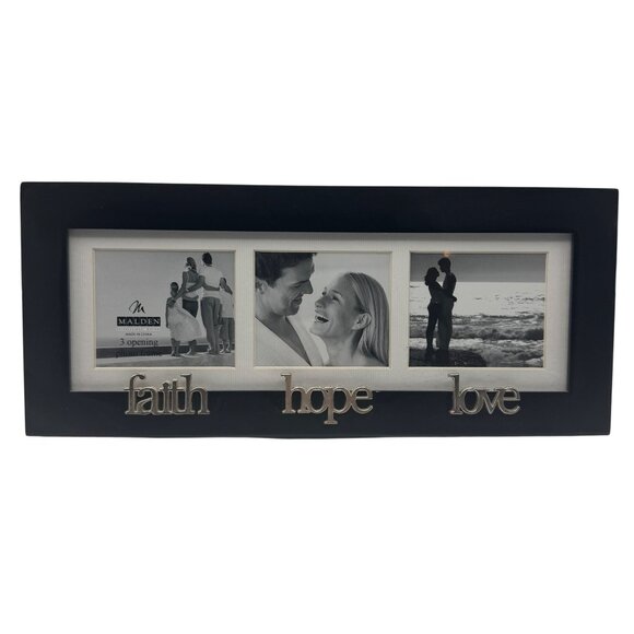 Malden 3 Opening Black Collage Frame Faith Hope Love Accent - Picture 1 of 6